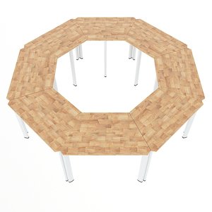 Modern 8-piece Rubber Wood <b>Office</b> Furniture with Oval Iron Legs-MDS002 - Product Image 1