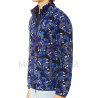 Veste polaire Sherpa bleue épaisse d'hiver pour hommes, bonne qualité, design personnalisé avec col montant, tissu en toile, couleurs personnalisées disponibles