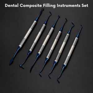 Kit d'hygiène dentaire en acier inoxydable 6 pièces, utilisation professionnelle, instruments dentaires manuels, spatule de remplissage en résine composite, haute qualité - Product Image 3