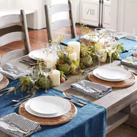 Elégant set de table rond rustique en osier tissé à la main pour table à manger mariage Viet Nam pour mariages et dîners