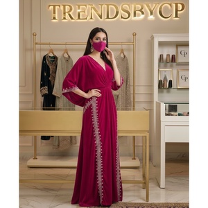 TrendsbyCp Present Luxury Modest Arabian <b>Kaftan</b> Abaya-Hand-Embellished Velvet Floor-Length Evening Dress Muslimah Formal Wear - Product Image 4