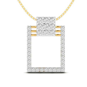 Colgante de Diamante de Corte Redondo Estilo Cuadrado Profesional, 0.91 Ct, Color E-F, VVS-VS, Diamante Cultivado en Laboratorio en Oro de 14K, para Uso Diario, Regalo - Product Image 3