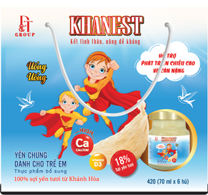 Nid d'oiseau mijoté pour enfants avec du calcium et de la vitamine D3 en bouteille en verre Emballage prêt à manger Nourriture saine Nid d'oiseau KhaNest - Product Image 2