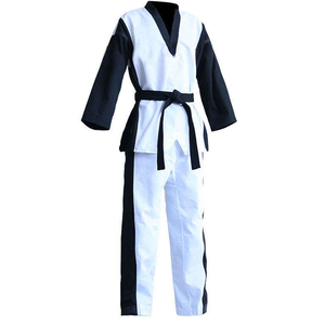 Uniforme de Karate y Taekwondo Personalizado con Logotipo Frontal, Liso Teñido, Transpirable, Ligero, Duradero, de Spandex/Poliéster, Ropa de Artes Marciales - Product Image 1