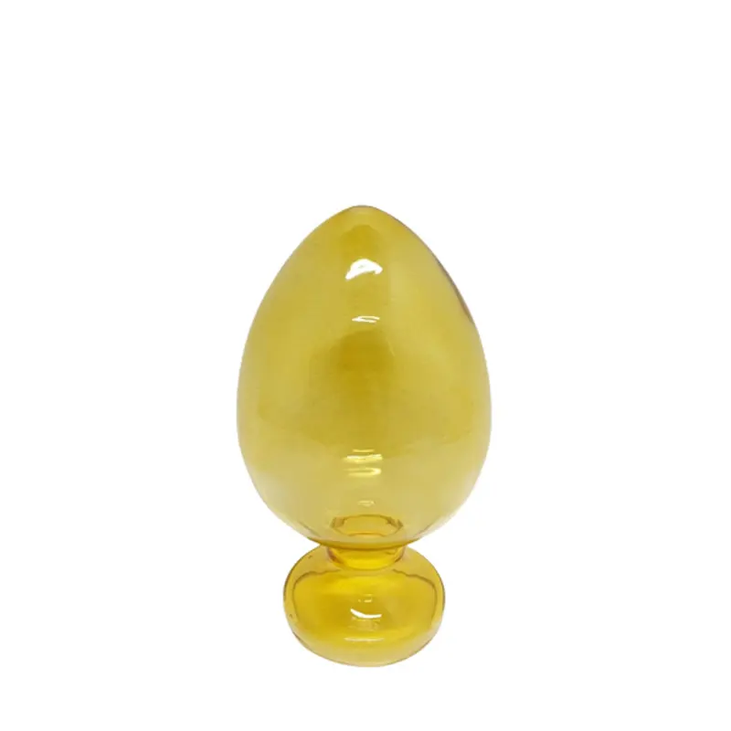 Set Of 2 Glass Decorative Glass Sculpture Yellow Color Large Size Glass Object For Table Top & Christmas Decoration