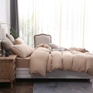 Ensemble de housse de couette en coton microfibre 3 pièces de luxe moderne literie douce de couleur unie de haute qualité lavable - Product Image 2