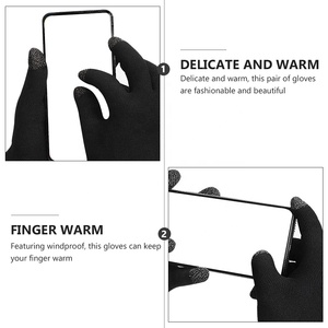 1 Pair Winter Warm Touch Screen Fishing Man, Gloves Women Ski Cycling,Gloves ski gloves Knitted Touch Screen Gloves Outdoor <b>War</b> - Product Image 3