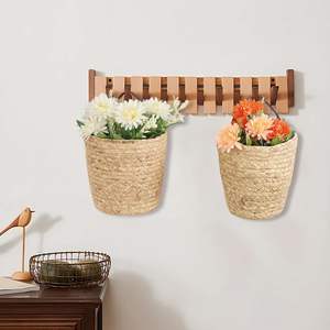 Cesta Colgante de Mimbre Tejido, Cesta Colgante para Puerta, Decoraciones de Pared para el Hogar, Jardín, Casa de Campo (original) - Product Image 3