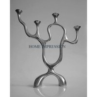 Ensemble de 2 porte-bougies de table de Noël modernes en or et argent, design papillon, faits à la main, écologiques
