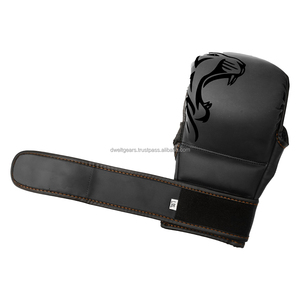 Dwelt Gear Custom Half Finger Boxing MMA Gloves Breathable PU Leather Hook Loop Closure Cage Fight Training Bulk Wholesale - Product Image 4