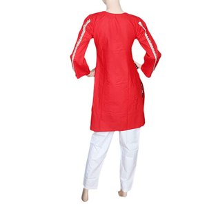 Traje de Dos Piezas Bordado para Mujer - Rojo - Product Image 3