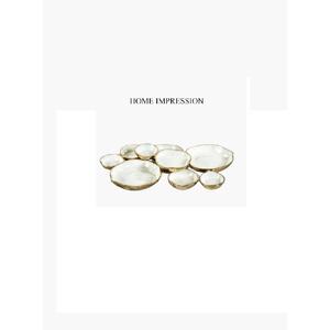 Centre de table de grande taille pour hôtels et restaurants et décoration Bol de couleur blanche et plaqué or en aluminium coulé de qualité luxueuse - Product Image 1