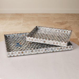 Qualité supérieure Écologique Naturel Mère Perle Rotin Rectangle À La Main Plateaux Décoratifs Couleur Personnalisée OEM En Gros Vietnam - Product Image 2