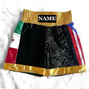 OEM Manufacture Custom Made Design Boxing Trunk Shorts Kickboxing Competition Shorts Mma Boxing Shorts With Custom Logo/Name