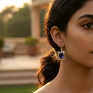 Pendientes de Diamantes Chapados en Oro Rosa para Mujer, Elegantes, Corte Esmeralda, Plata 925, Chapados en Oro, Joyería con Piedras Preciosas - Product Image 2