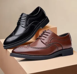 Chaussures en cuir véritable pour hommes de qualité supérieure à lacets couche supérieure lisse chaussures habillées de bureau respirantes et antidérapantes vente en gros - Product Image 4