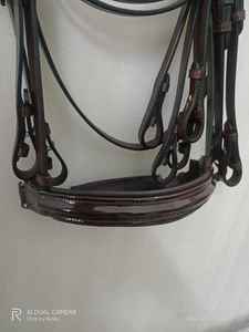 ADEEFA, cuero de calidad superior, brida de caballo Weymouth, herrajes de acero inoxidable, banda para la frente lisa, riendas de cuero, tamaños personalizados, caballo - Product Image 2