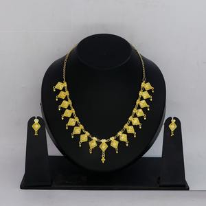 Ensemble de collier de mariage traditionnel plaqué or lourd, design antique, style indien et malaisien, collier ethnique pour mariée - Product Image 2