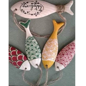 Poisson en bois non fini de couleur naturelle pour l'artisanat, décoration de la maison et de la chambre, bricolage, fait à la main, vente en gros - Product Image 1