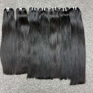 Meilleure qualité naturelle droite dans les cheveux de trame, Extensions de cheveux crus en gros, à partir de cheveux humains crus - Product Image 1