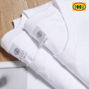 T-shirt à manches courtes pour homme, col en V, logo personnalisé, t-shirts en mélange de fibres, col en V, fabriqués en usine au Bangladesh - Product Image 4