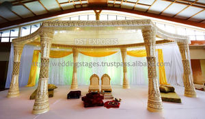 DST Exports Great Indian Wedding Mandaps Último Cristal de fibra Mandap blanco hecho a medida para eventos de boda Suministro Round Alter - Product Image 6