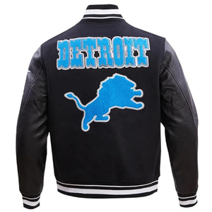 แจ็กเก็ตมีคุณภาพระดับพรีเมียมสำหรับผู้ชายเสื้อแจ็กเก็ตเบสบอลผ้ากำมะหยี่ปักลายแขนหนังสำหรับฤดูหนาวผลิตตามสั่ง - Product Image 4