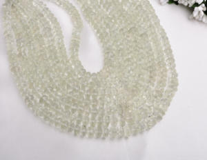 Perles facettées d'améthyste verte I 16 pouces 7 mm à 13 mm Perles facettées d'améthyste verte naturelle pour la fabrication de bijoux fins Pierre précieuse - Product Image 1