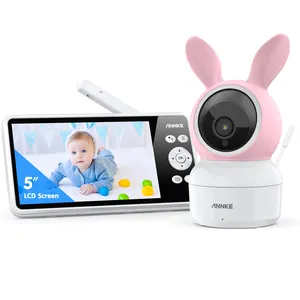 ANNKE Monitor bayi 1080P WiFi, kamera Monitor bayi nirkabel Audio dua arah & penglihatan malam & deteksi suhu baterai