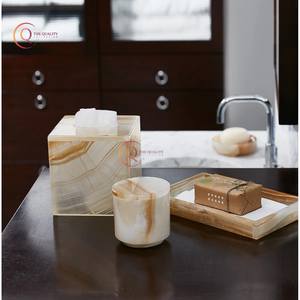 กล่องกระดาษทิชชู่หินอ่อนสีขาวสำหรับตกแต่งโต๊ะมีสีและขนาดที่กำหนดเองสำหรับโรงแรมและร้านกาแฟในราคาพิเศษ - Product Image 5