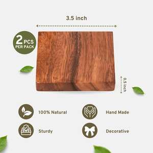 Vente en gros de sous-verre carré en bois brun écologique Design classique Accessoire de protection de table Utilisation pour la maison hôtel restaurant - Product Image 5