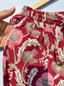 Ropa de dormir con estampado Floral de algodón 100% hecha a mano india para mujer-elegante lujo Casual transpirable mañana caminar traje verano otoño - Product Image 3