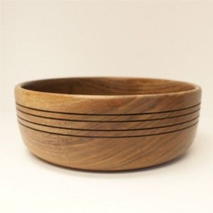 Bol en bois brun foncé de qualité supérieure avec design rainuré, vente en gros, bol à céréales et à soupe en bois naturel, décoration de maison durable, articles de cuisine - Product Image 1