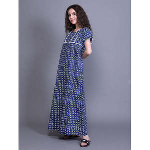 Chemise de nuit en gaze de coton à imprimé floral avec poche latérale, longueur courte, fermeture à cordon, style estival mignon, 3XL - Product Image 4