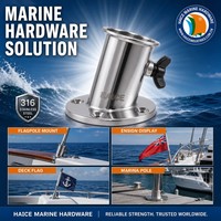 Support de mât de drapeau en acier inoxydable 316 pour montage en haut, 1 pouce (25 mm), 85 degrés, accessoire de quincaillerie pour yacht et bateau