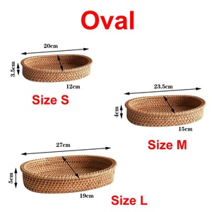 Vietnam Hot Product Eco-friendly Handwoven <b>Rattan</b> <b>Storage</b> Basket <b>Rattan</b> Tray Handmade Rustic <b>Rattan</b> Basket Vintage - Product Image 6