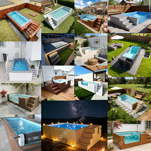 Jacuzzi Extérieur Familial en Bois Hors Sol Complet Équipement Piscine à Coque en Fibre de Verre - Product Image 3