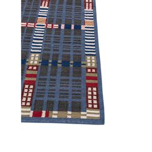 Blue Checkers <b>Flat</b> Weave <b>Wool</b> Rugs Organic Cotton 9x12 Rectangle Hallway for Home for Living Entryway Jute Carpet-Adwl-13257 - Product Image 4
