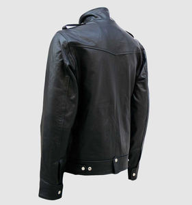 Veste en cuir unisexe ajustée noire col montant de haute qualité coupe-vent et imperméable Design personnalisé Service OEM - Product Image 4