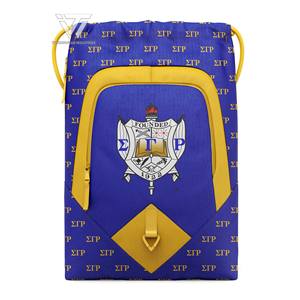 Greek Sigma Gamma Rho Sorority ropa lista para enviar sublimada Multi Panel hombro cordón gimnasio mochila - Product Image 1
