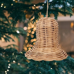 Natural Handwoven Vietnam Wicker Rattan High Quality Vintage <b>Christmas</b> Ornament Set Rustic Holiday <b>Tree</b> Craft Decoration - Product Image 2