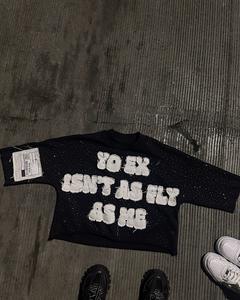 เสื้อผ้า Y2k สำหรับผู้ชายเสื้อสเวตเตอร์แนวฮิปฮอปปักเลื่อมแนวเรโทรชุดวอร์มลำลองสองชิ้นสำหรับผู้ชายเครื่องแต่งกายแนวสตรีทขายดี2025 - Product Image 2