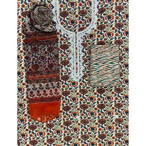Salwar Kameez de Algodón Estampado sin Coser, Vestido Indio de Estilo Pakistaní para Fiestas, con Cuello y Material de Tela Lawn - Product Image 1