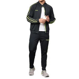 Chándal para hombre 100% poliéster cremallera manga larga logotipo personalizado chándales deportivos para hombre disponibles a granel al por mayor - Product Image 1