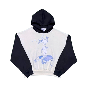 Sweat-shirts d'hiver personnalisés pour hommes, style streetwear, 100% coton, coupe ample, respirant, en molleton bouclette, effet vieilli, broderie acide vintage - Product Image 1