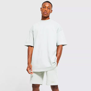 ชุดเสื้อสีพื้นสำหรับผู้ชายชุดฤดูร้อนระบายอากาศได้ดีพิมพ์ลายแบบสั้นและสีพื้นออกแบบได้ตามต้องการ - Product Image 1