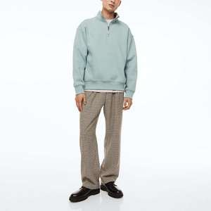 OEM Casual liso personalizado bordado sudadera media cremallera polar algodón Sudadera con capucha para mujer sudadera con hombros caídos - Product Image 1