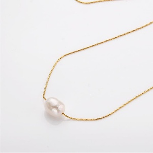 Collier de perles baroques de 16 pouces Perles d'eau douce irrégulières Argent sterling 925 Plaqué or 14K Certifié IGI de haute qualité - Product Image 4