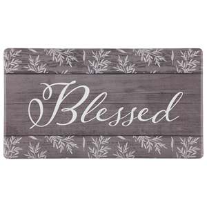 Tappeto da Cucina Moderno Anti-Fatica 'Blessed' con Motivo Floreale, Tecnica Intrecciata, in PVC Espanso e Poliestere, Lavabile - Disponibile in 2 Misure! per la vita quotidiana - Product Image 1