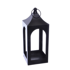 <b>Set</b> Of Two Iron Candle <b>Lantern</b> <b>Set</b> With Glass Shade Black Metal Base For Home Decoration Heat Resistant Design - Product Image 5